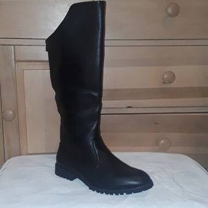 Men's black knee high boots, great for costumes